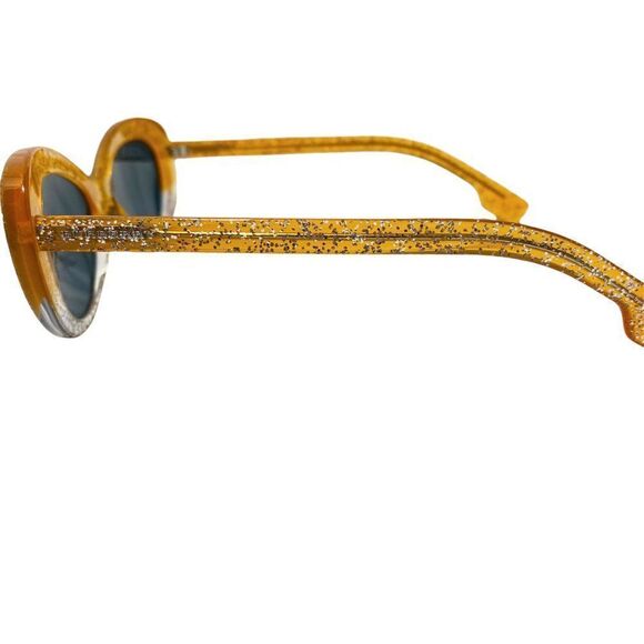 NEW BURBERRY Glitter Detail Cat-eye Frame Sunglasses In Orange - Picture 6 of 12